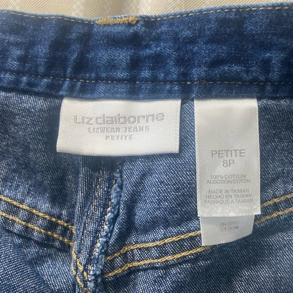 Liz Claiborne vintage Blue Denim long skirt petite 8P - Picture 2 of 6